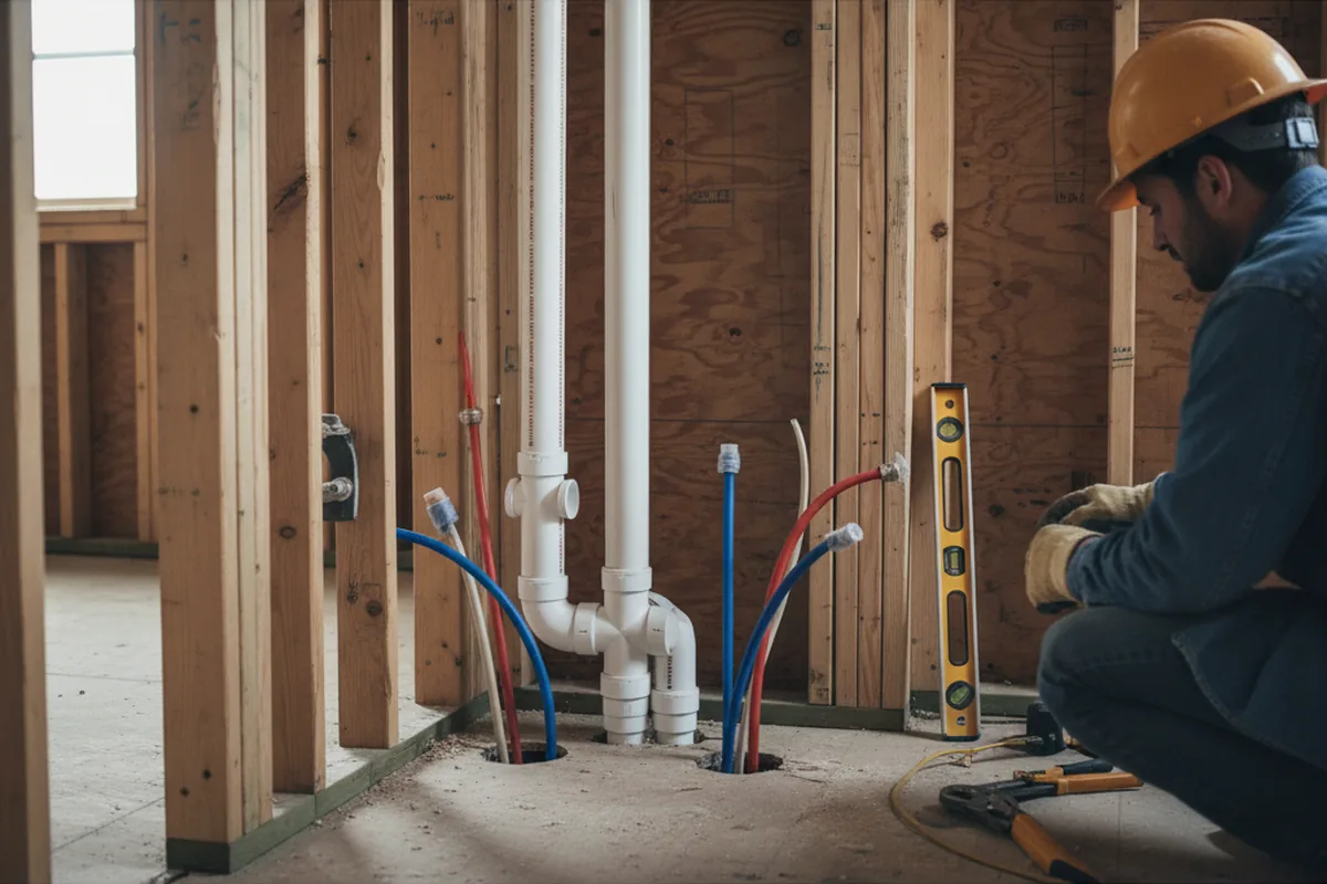 Drain and supply rough-in during Toilet Repair and Installation in Harmony